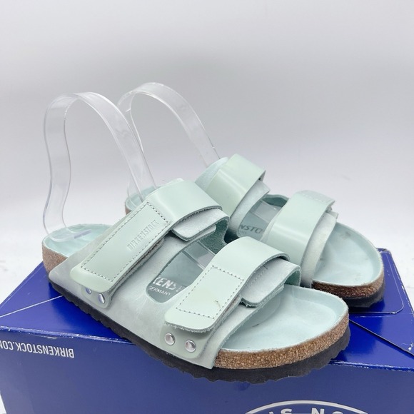 Birkenstock Uji Sandals Leather Suede Surf Green EU 37 Womens US 6- 6.5 - Picture 2 of 13